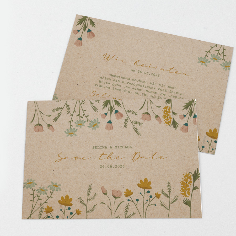 Floral Garten Save the Date Karte